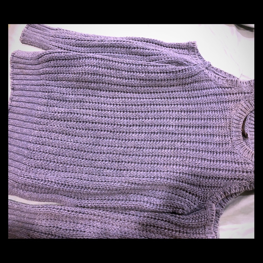 Bcbg cold shoulder long blue sweater